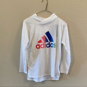 Adidas long sleeve white thin hoodie